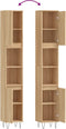 vidaXL - Badkamerkast - 30x30x190 - cm - bewerkt - hout - sonoma - eikenkleurig