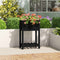 vidaXL - Plantenbak - met - schap - 54x34,5x81 - cm - massief - grenenhout - zwart