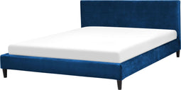 FITOU - Tweepersoonsbed - Blauw - 180 x 200 cm - Fluweel