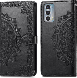 iMoshion Hoesje Geschikt voor Motorola Edge 20 Hoesje Met Pasjeshouder - iMoshion Mandala Bookcase - Zwart