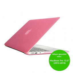 Lunso Geschikt voor MacBook Pro 13 inch (2012-2015) cover hoes - case - Glanzend Lichtroze