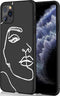 iMoshion Hoesje Geschikt voor iPhone 11 Pro Hoesje Siliconen - iMoshion Design hoesje - Wit / Zwart / Line Art Woman White