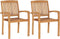 vidaXL - Tuinstoelen - stapelbaar - 2 - st - massief - teakhout
