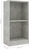 vidaXL Boekenkast 40x24x75 cm spaanplaat betongrijs
