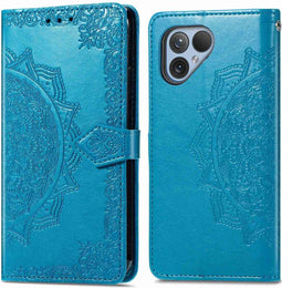 imoshion Hoesje Geschikt voor Fairphone 5 Hoesje Met Pasjeshouder - imoshion Mandala Bookcase - Turquoise