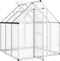 vidaXL - Tuinkas - met - basisframe - 169x169x195 - cm - aluminium - zilverkleurig