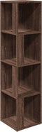 vidaXL - Hoekkast - 33x33x132 - cm - bewerkt - hout - bruin - eikenkleur