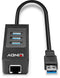 Lindy 43176 - USB Hub - 1x Ethernet 1Gbps 3x USB 3.2 Gen1 5Gb/s type-A - Zwart