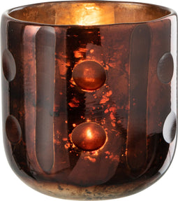 J-Line windlicht Coconut Cylinder - glas - bruin