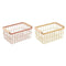 Veelzijdige mand DKD Home Decor Metaal Terra cotta Geel Pijnboom (30,5 x 20 x 14,5 cm) (2 Stuks)