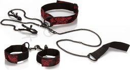 CalExotics - Scandal Submissive Kit - Bondage / SM Collar and leash Zwart