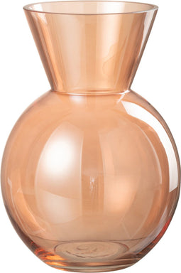 J-Line vaas Lucy - glas - oranje - medium - Ø 16 cm