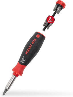 Wiha Schroevendraaier met bitmagazijn PocketMax® magnetisch gemengd met 8 bits, 1/4 - 45292