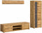 Furnilux Jam - Woonkamercombinatie - Deels open deels dichte kast - Bruin - 35x235x159cm