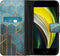 iMoshion Hoesje Geschikt voor iPhone 7 / 8 / SE (2020) / SE (2022) Hoesje Met Pasjeshouder - iMoshion Design Softcase Bookcase - Goud / Meerkleurig / Groen / Green Honeycomb