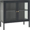 vidaXL - Dressoir - 70x35x70 - cm - staal - en - glas - antracietkleurig