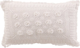 J-Line kussen Rechthoek Kant - katoen - wit