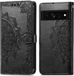 iMoshion Hoesje Geschikt voor Google Pixel 7 Pro Hoesje Met Pasjeshouder - iMoshion Mandala Bookcase - Zwart