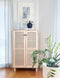 Astigarraga Sense - Wandkast - 2 deuren - Massief grenen - Rotan deuren - H:115,5cm x B:70,8cm x D:33cm