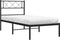 vidaXL - Bedframe - met - hoofdbord - metaal - zwart - 90x190 - cm