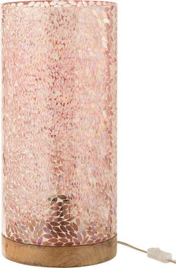 J-Line tafellamp Mozaiek - glas - roze - large