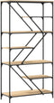 vidaXL - Boekenrek - 91x36x176 - cm - bewerkt - hout - en - staal - sonoma - eikenkleur