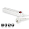 Ewent EW3955 - Stekkerdoos - 5x platte stekker met kinderbeveiliging - Wit
