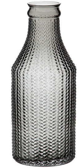 Vaas Grijs Glas 10 x 10 x 25 cm