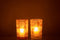 J-Line windlicht Halve Ronden - glas - oranje - large - 2 stuks