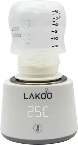 LAKOO Digitale flessenwarmer - Babyvoeding - Draadloos - tot 6x opwarmen zonder stroom - Wit