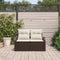 vidaXL - 2-Zits - Tuinbank - met - Kussens - - - Bruin - Poly - Rattan