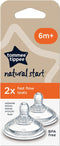 Tommee Tippee voedingsspenen, flesspeen, Natural Start Baby Bottle Teats, hoge stroomsnelheid, 6+ maanden, borst-gelijkend voor natuurlijk zuigen, anti-koliek ventiel, zacht siliconen materiaal, Baby Feeding Essentials, set van 2