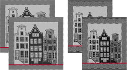 DDDDD Canal - Theedoek en Keukendoek Set - 100% Katoen - Zwart (2 stuks)