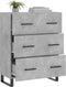 vidaXL - Dressoir - 69,5x34x90 - cm - bewerkt - hout - betongrijs