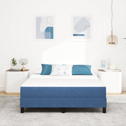 vidaXL - Pocketveringmatras - - - Blauw, - Midden, - 140x190x20 - cm, - Stof