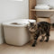 Savic Hop In Giant - Kattenbak Giant - Instap Boven - Mokka/Wit - 74 x 49,7 x 43 cm
