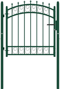 vidaXL - Poort - met - speerpunten - 100x100 - cm - staal - groen