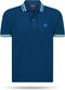 Pierre Cardin - Heren Polo SS Gestreepte Kraag Polo - Blauw - Maat XL
