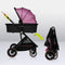 Lionelo Riya - Kinderwagen 2 in 1 - Wieg + Wandelwagen - XXL Zonnekap - Verstelbare Rugleuning - Roze Violet