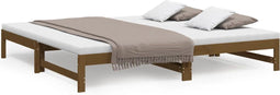 vidaXL - Slaapbank - uitschuifbaar - 2x(80x200) - cm - grenenhout - honingbruin