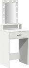vidaXL - Ladekast - met - LED-verlichting - Wit - 50x41x140 - cm