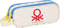 Pennenetui met 2 vakken Benetton Topitos Wit (21 x 8 x 6 cm)