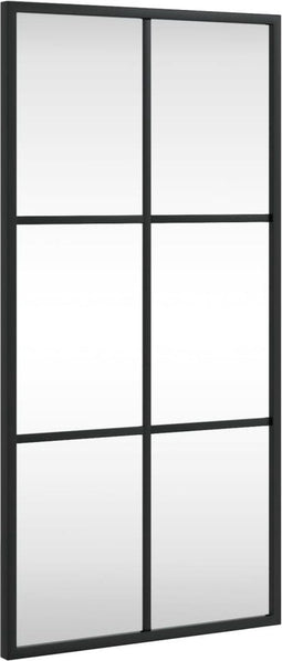 vidaXL - Wandspiegel - rechthoekig - 30x60 - cm - ijzer - zwart