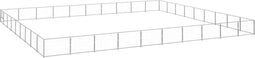 vidaXL - Hondenkennel - 90 - m² - staal - zilverkleurig