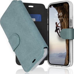 Accezz Hoesje Geschikt voor iPhone 12 Mini Hoesje Met Pasjeshouder - Accezz Xtreme Wallet Bookcase - Lichtblauw