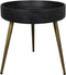 HSM Collection Bijzettafel Ventura - ø40 cm - mangohout/ijzer - black wash/antique gold