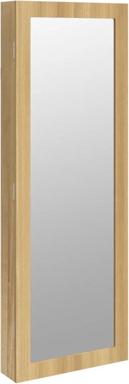vidaXL - Sieradenkast - met - spiegel - wandgemonteerd - 37,5x10x106 - cm