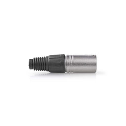 Nedis XLR-Connector - Recht - Male - Vernikkeld - Beschermingshoes - Diameter kabelinvoer: 7.0 mm - Metaal - Zilver - 10 Stuks - Polybag