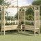 vidaXL - Hoekpergola - met - bank - geïmpregneerd - grenenhout