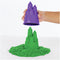 Kinetic Sand - Zandbak-set met 454 g groen origineel kinetisch zand opbergzandbak 4 vormen en gereedschap - Sensorisch speelgoed